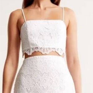 Abercrombie White Lace Crop Top with matching Skort